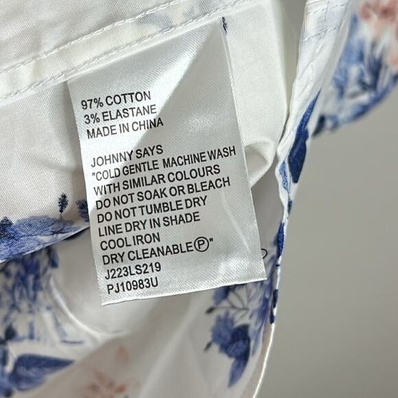 Johnny Bigg Men's Big & Tall William Floral Stretch Button Up Shirt in Pink 3XL - Picture 4 of 6